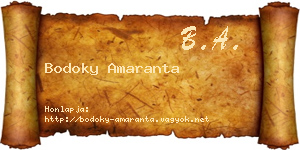 Bodoky Amaranta névjegykártya